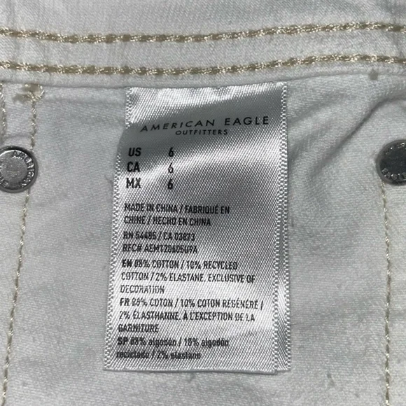 American Eagle Womens Shorts Size 6 White  Easy Shortie Stretch Denim AE - Picture 4 of 7